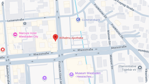 Kartenansicht der Wilhelms Apotheke auf Google Maps